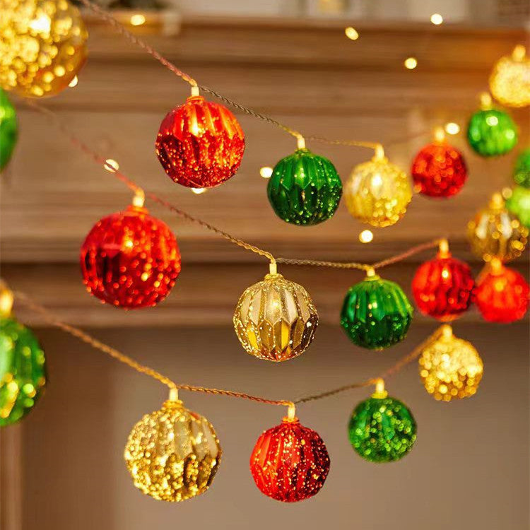 Festive Glitter Orb Ball LED String Lights | High & Bury