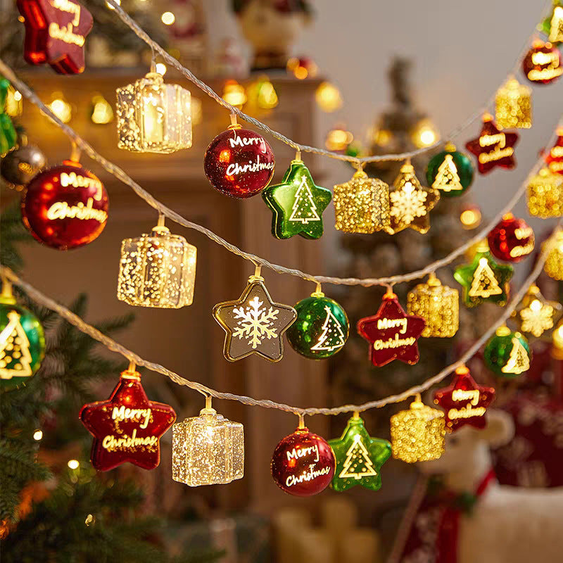 Festive Glitter Orb Ball LED String Lights | High & Bury
