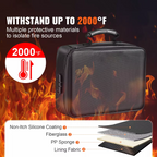 Fire-Resistant Document Organiser Bag, 36 × 27 × 10cm for Travel and Home, view 3