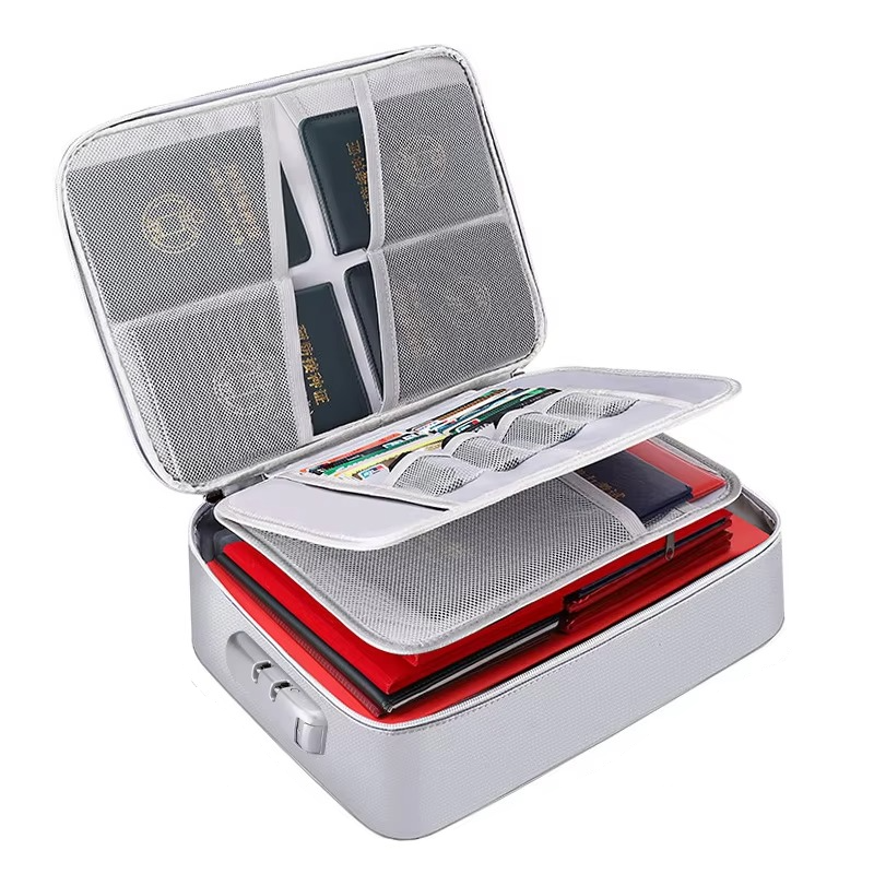Fire-Resistant Document Organiser Bag, 36 × 27 × 10cm for Travel and Home, view 9