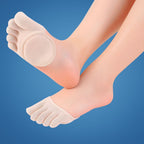 Five-Toe No-Show Socks with Cushioned Forefoot for Work and Leisure