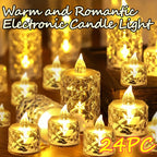 Flameless Crystal Faceted LED Tealight Candle Set | High & Bury