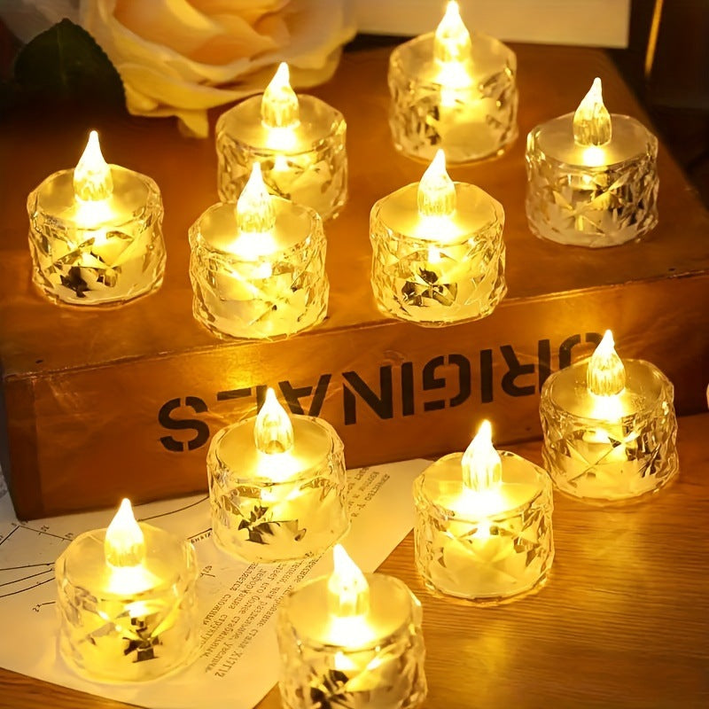 Flameless Crystal Faceted LED Tealight Candle Set | High & Bury