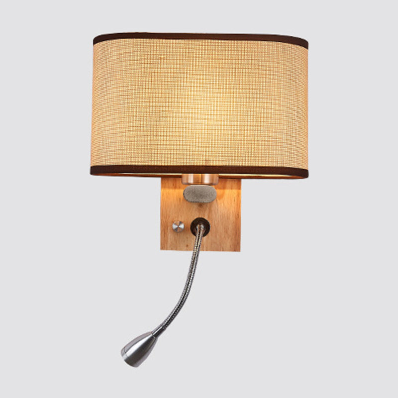 Flexible Spotlight Bedside Reading Light with Oval Fabric Shade, view 2