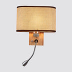 Flexible Spotlight Bedside Reading Light with Oval Fabric Shade, view 2
