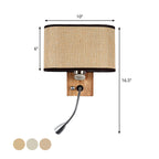 Flexible Spotlight Bedside Reading Light with Oval Fabric Shade, view 3