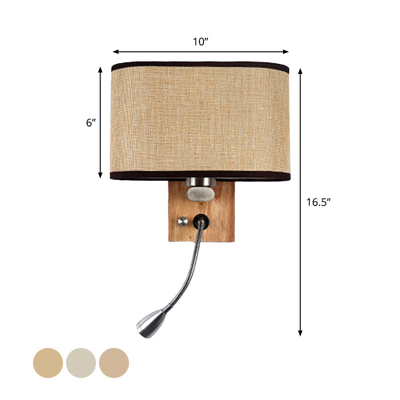 Flexible Spotlight Bedside Reading Light with Oval Fabric Shade, view 3