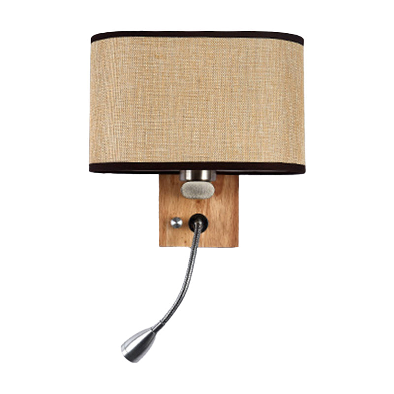 Flexible Spotlight Bedside Reading Light with Oval Fabric Shade, view 4