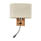 Flexible Spotlight Bedside Reading Light with Oval Fabric Shade, view 5