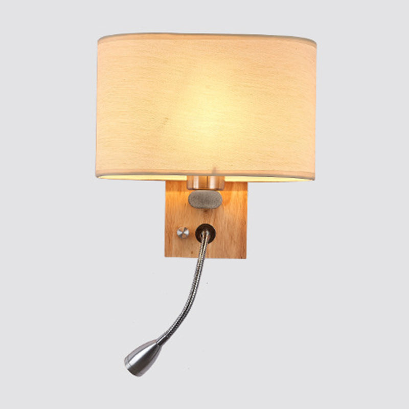 Flexible Spotlight Bedside Reading Light with Oval Fabric Shade, view 6