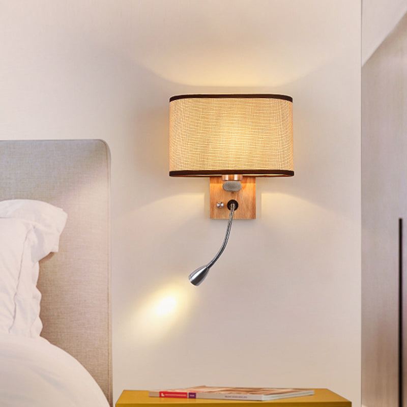 Flexible Spotlight Bedside Reading Light with Oval Fabric Shade, view 8