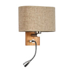 Flexible Spotlight Bedside Reading Light with Oval Fabric Shade, view 9