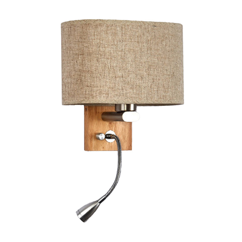 Flexible Spotlight Bedside Reading Light with Oval Fabric Shade, view 9