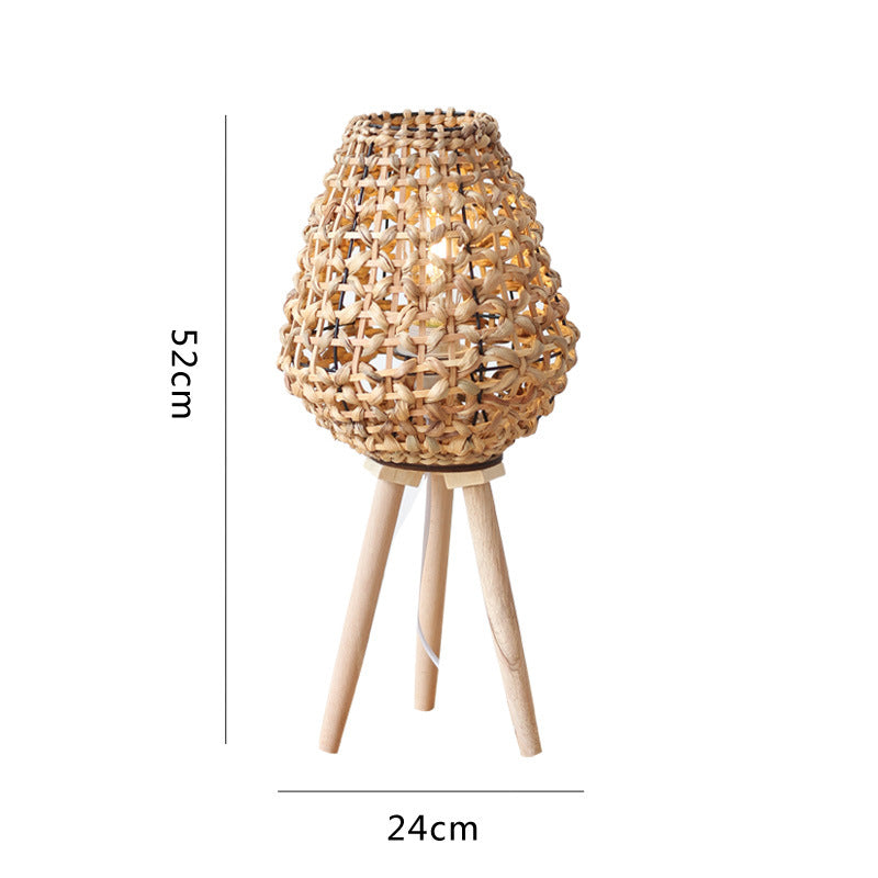 Floor Lamp Woven Natural Fiber Wood | High & Bury