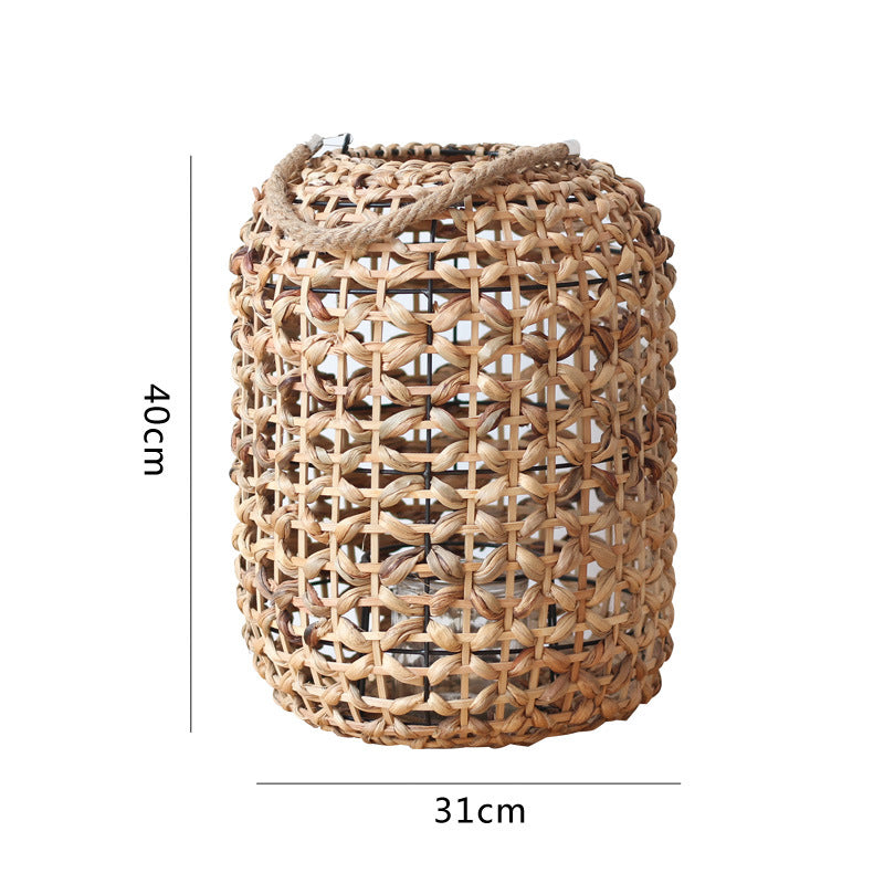 Floor Lamp Woven Natural Fiber Wood | High & Bury