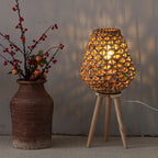 Floor Lamp Woven Natural Fiber Wood | High & Bury