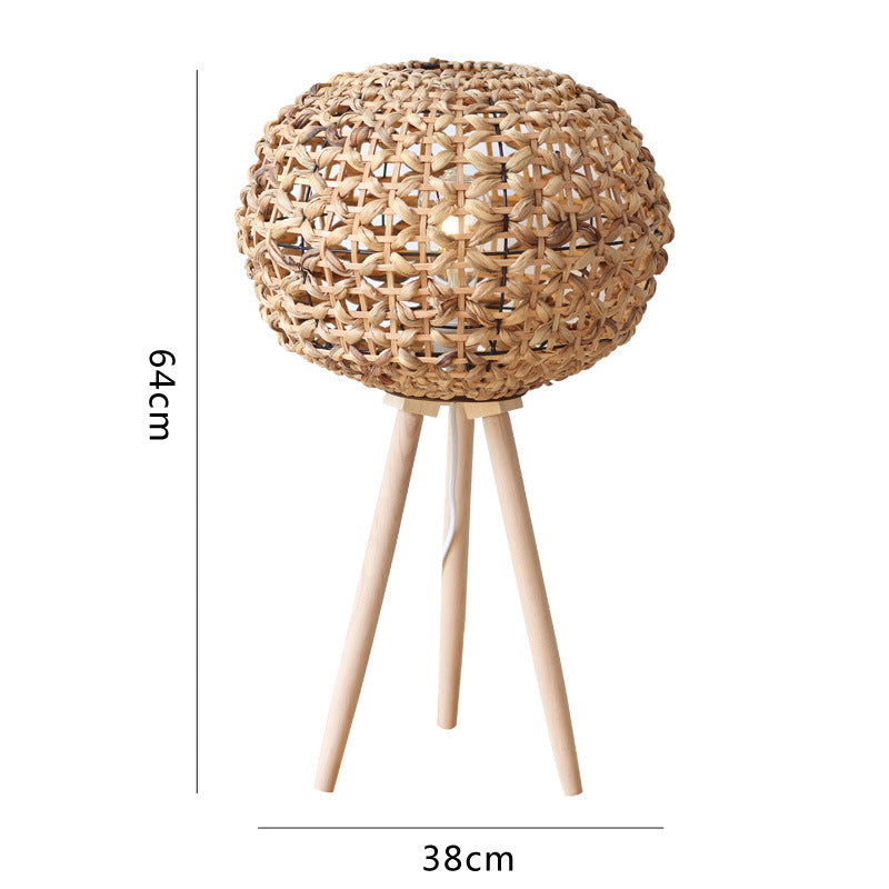 Floor Lamp Woven Natural Fiber Wood | High & Bury