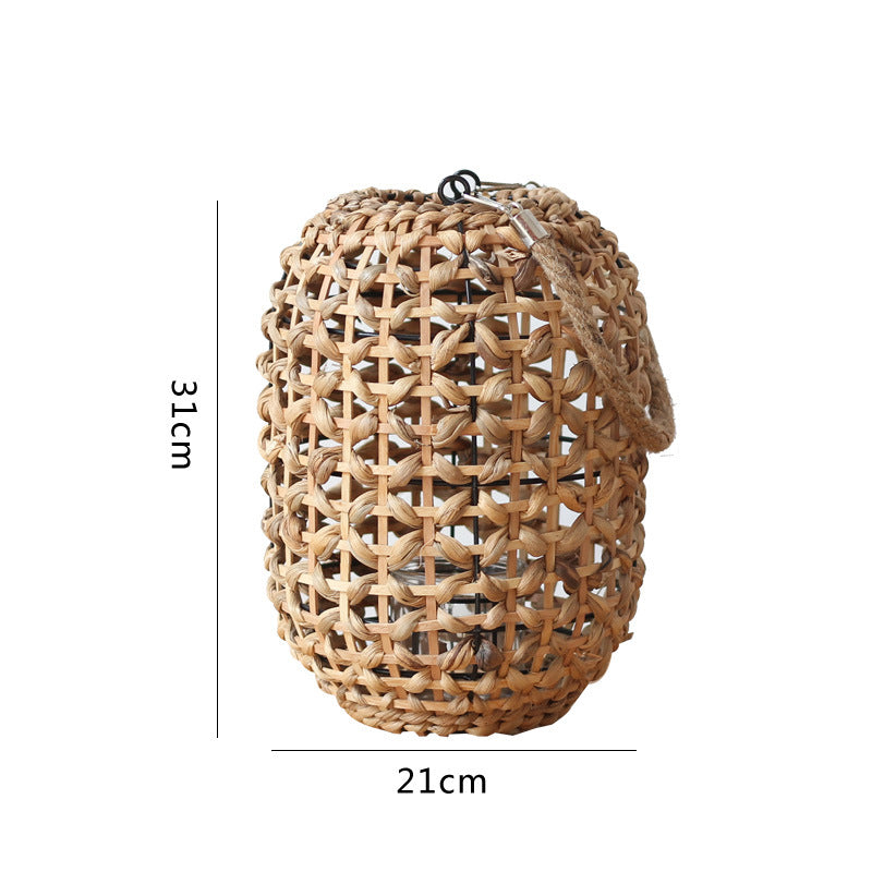 Floor Lamp Woven Natural Fiber Wood | High & Bury