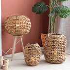 Floor Lamp Woven Natural Fiber Wood | High & Bury