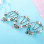Floral Charm Bracelet in 925 Sterling Silver, Adjustable 16.5cm–19cm, view 6