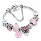 Floral Charm Bracelet in 925 Sterling Silver, Adjustable 16.5cm–19cm, view 7