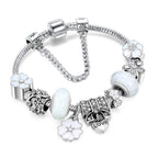 Floral Charm Bracelet in 925 Sterling Silver, Adjustable 16.5cm–19cm, view 8
