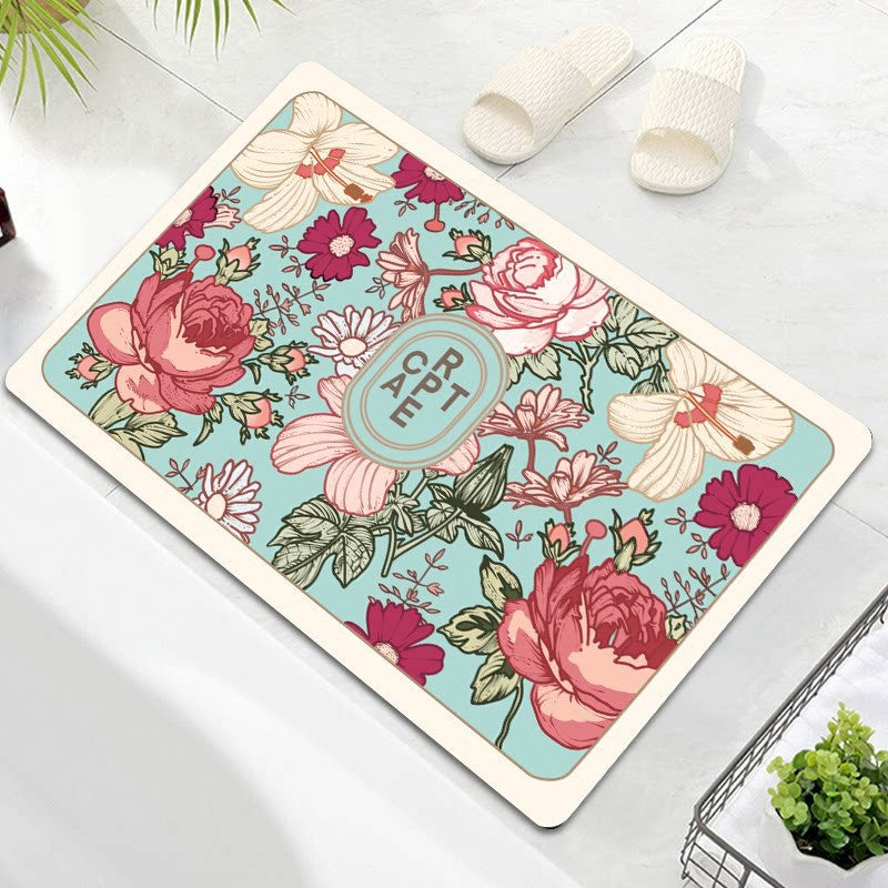 Floral Embellished Memory Foam Bath Mat | High & Bury