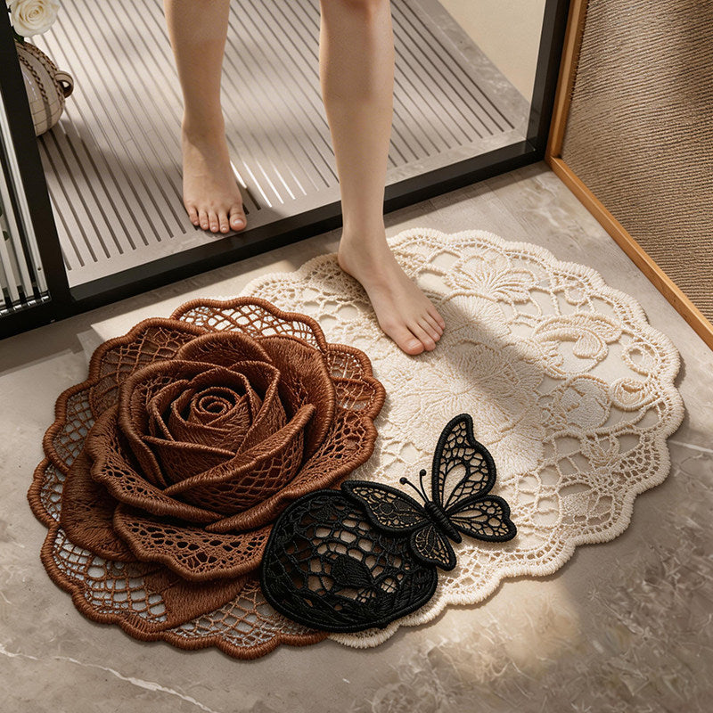 Floral Lace Decor Bath Mat | High & Bury