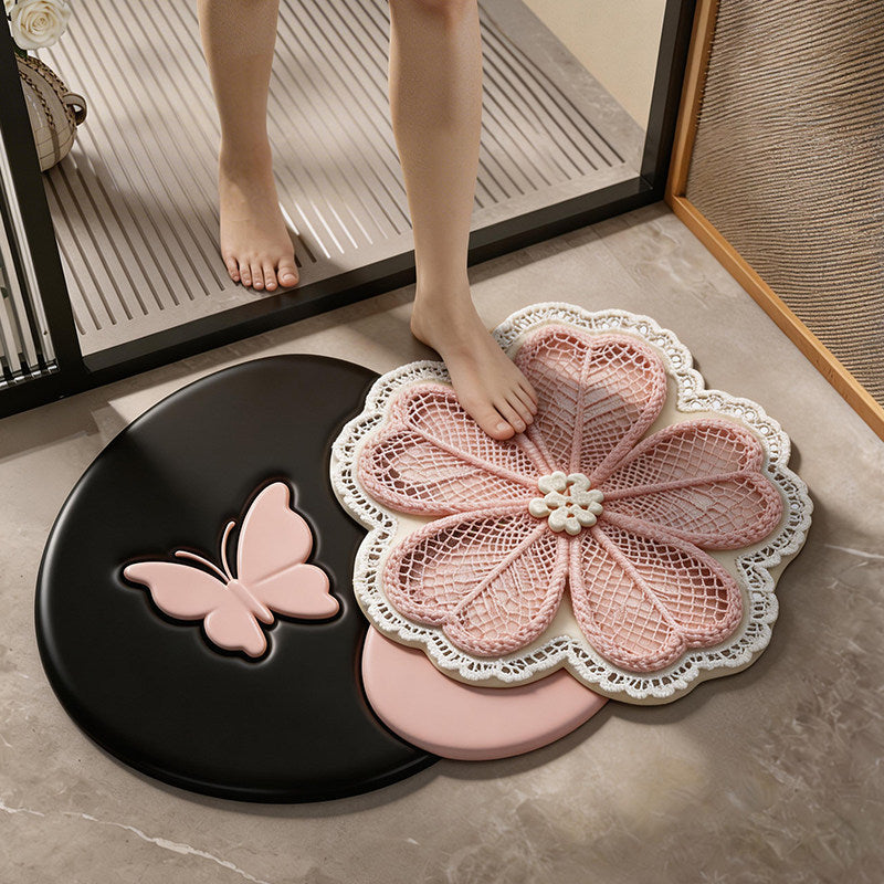 Floral Lace Decor Bath Mat | High & Bury