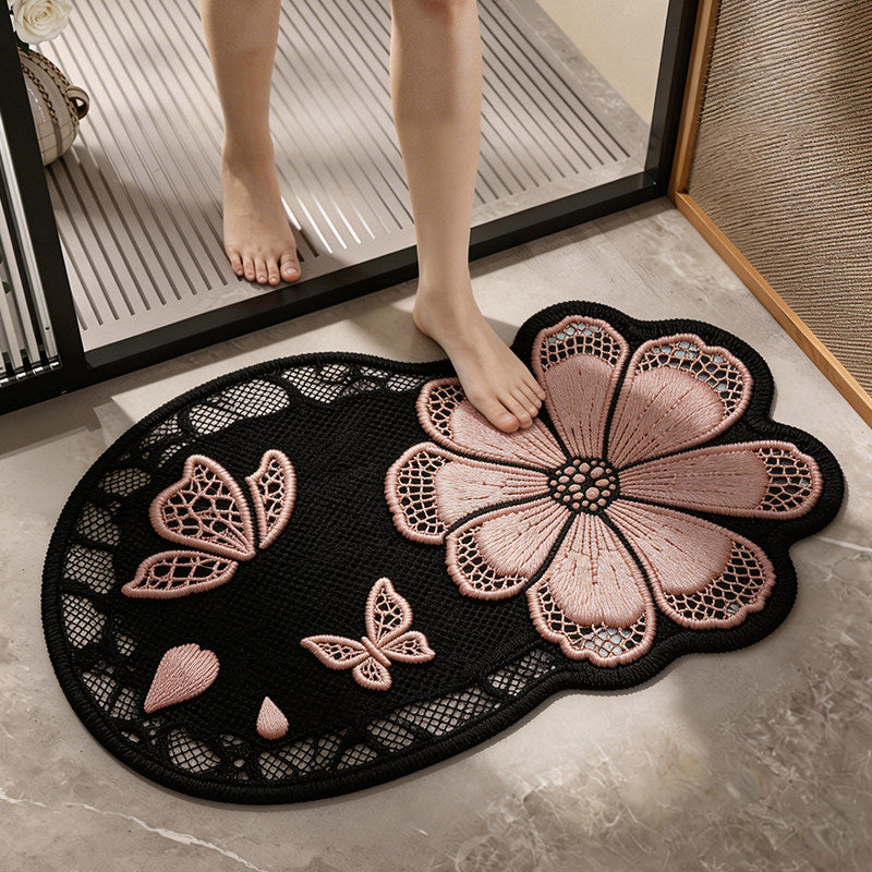 Floral Lace Decor Bath Mat | High & Bury