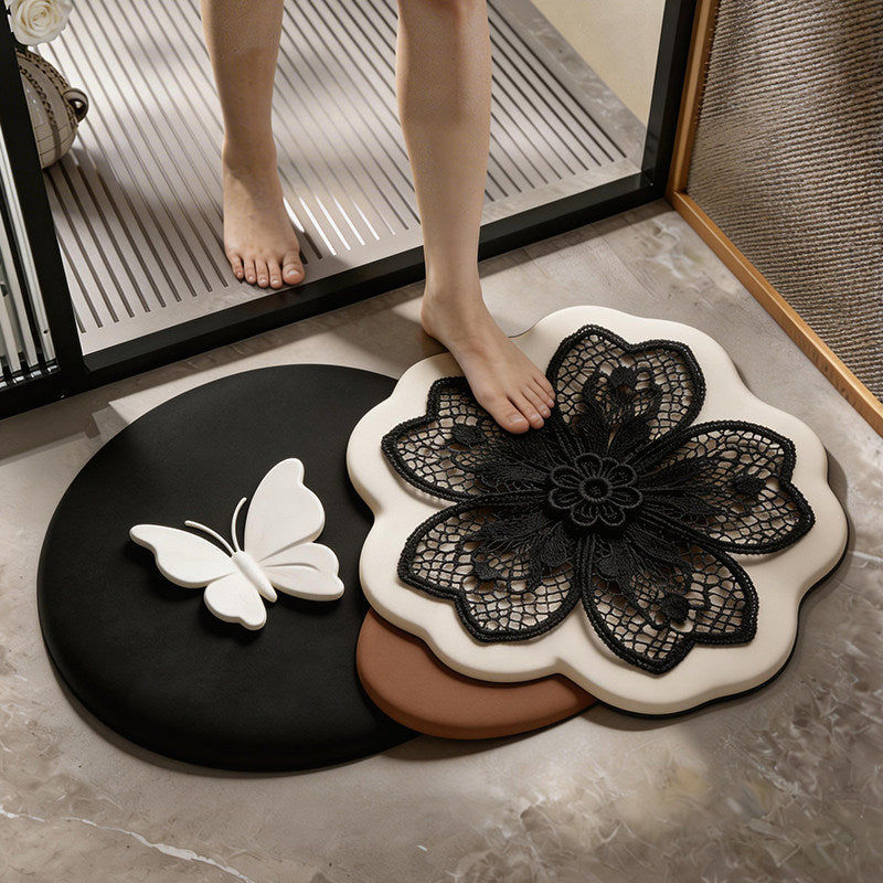 Floral Lace Decor Bath Mat | High & Bury