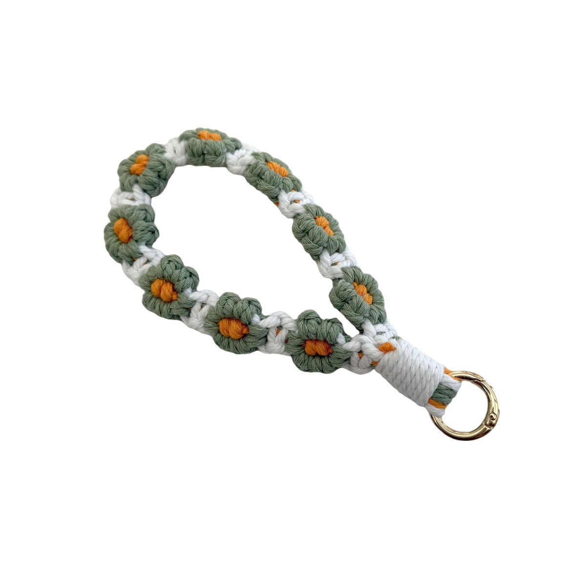 Floral Macrame Keychain Holder Red Blue | High & Bury