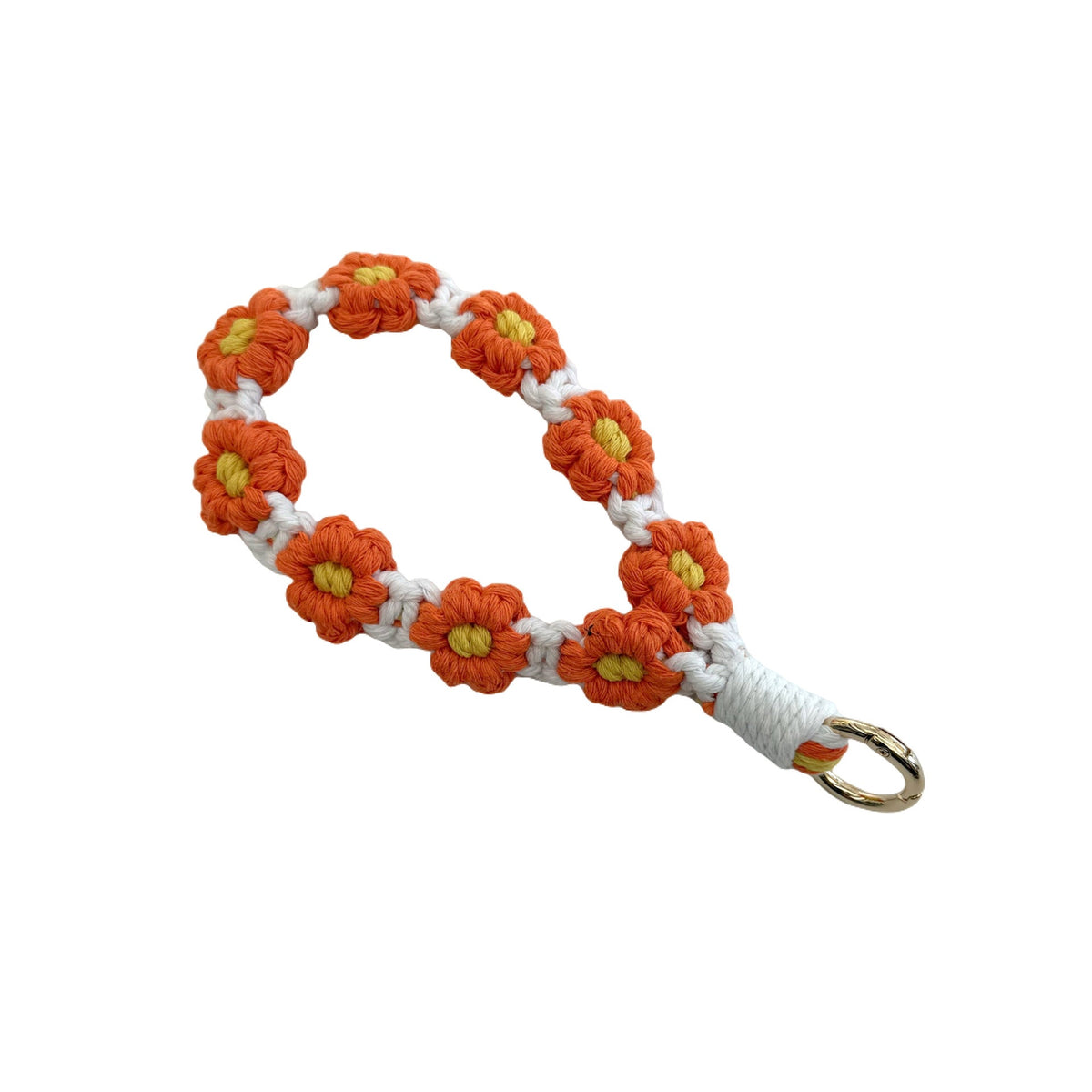 Floral Macrame Keychain Holder Red Blue | High & Bury