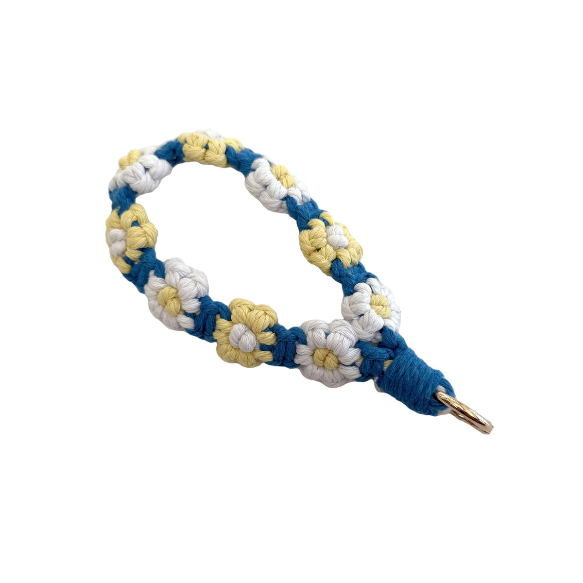 Floral Macrame Keychain Holder Red Blue | High & Bury