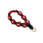 Floral Macrame Keychain Holder Red Blue | High & Bury