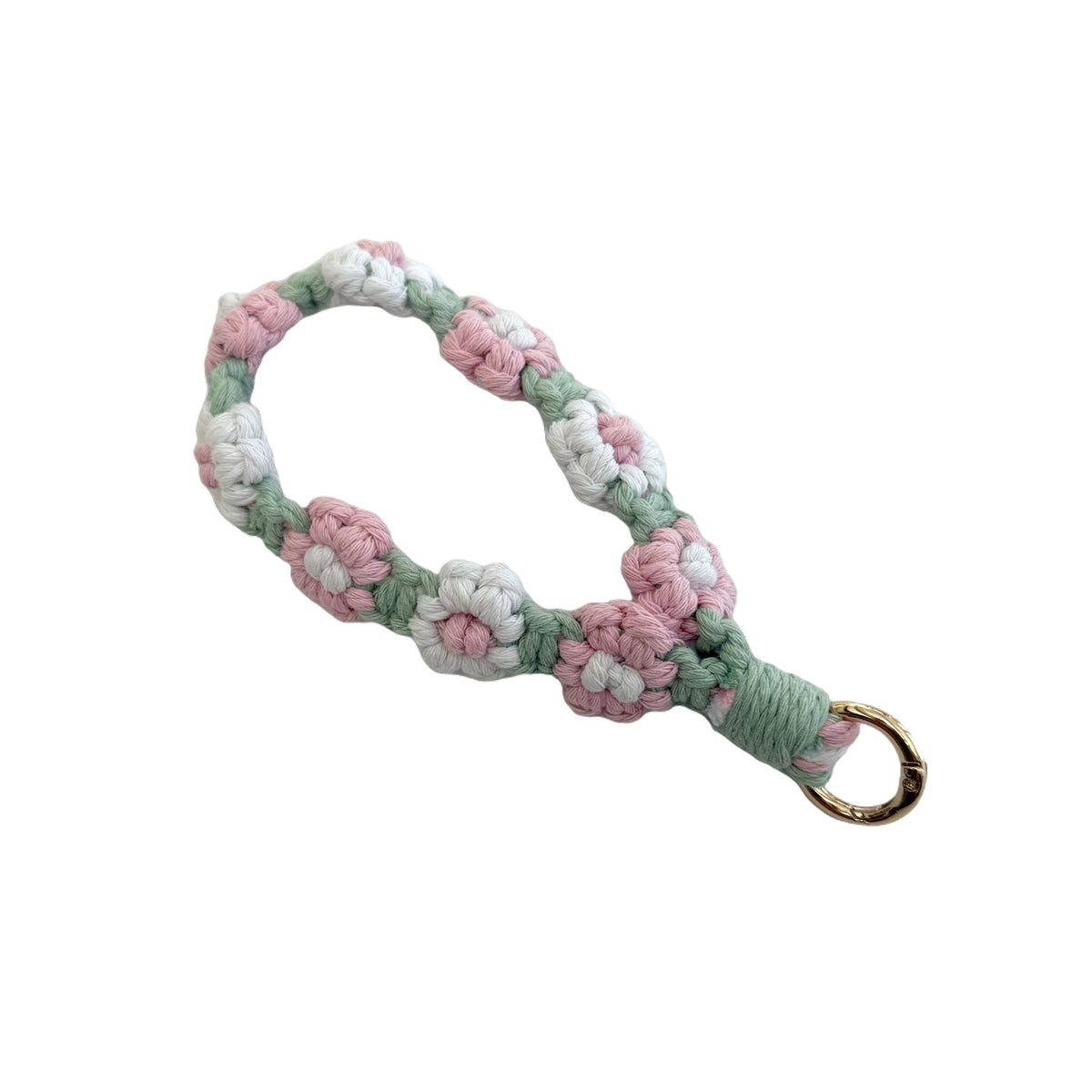 Floral Macrame Keychain Holder Red Blue | High & Bury