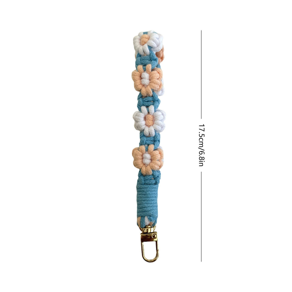 Floral Macrame Keychain Holder Red | High & Bury