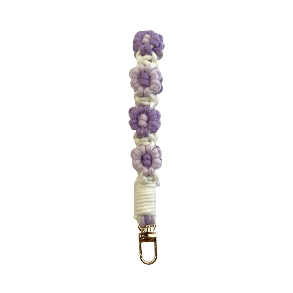 Floral Macrame Keychain Holder Red | High & Bury