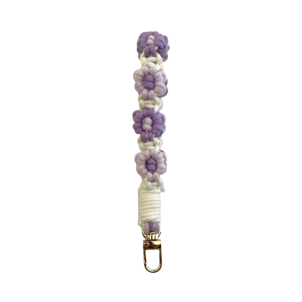 Floral Macrame Keychain Holder Red | High & Bury