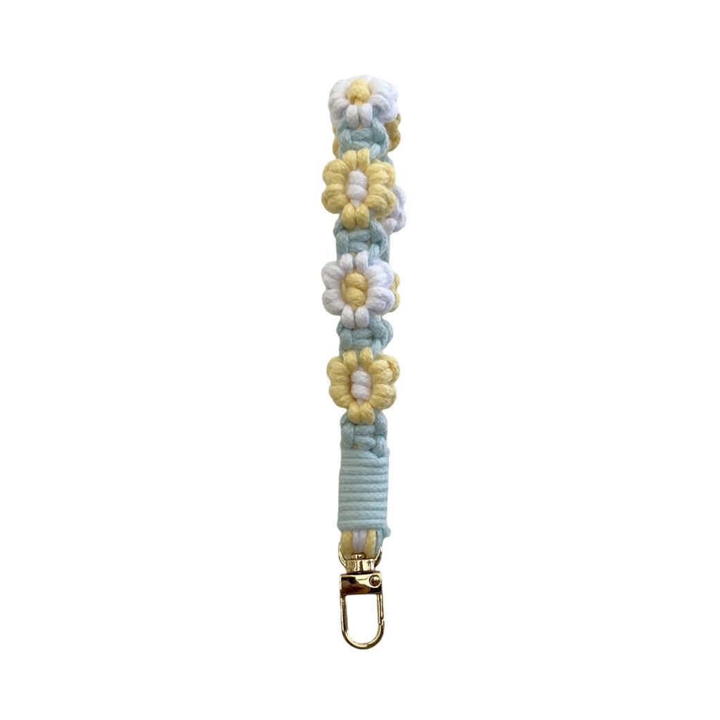 Floral Macrame Keychain Holder Red | High & Bury
