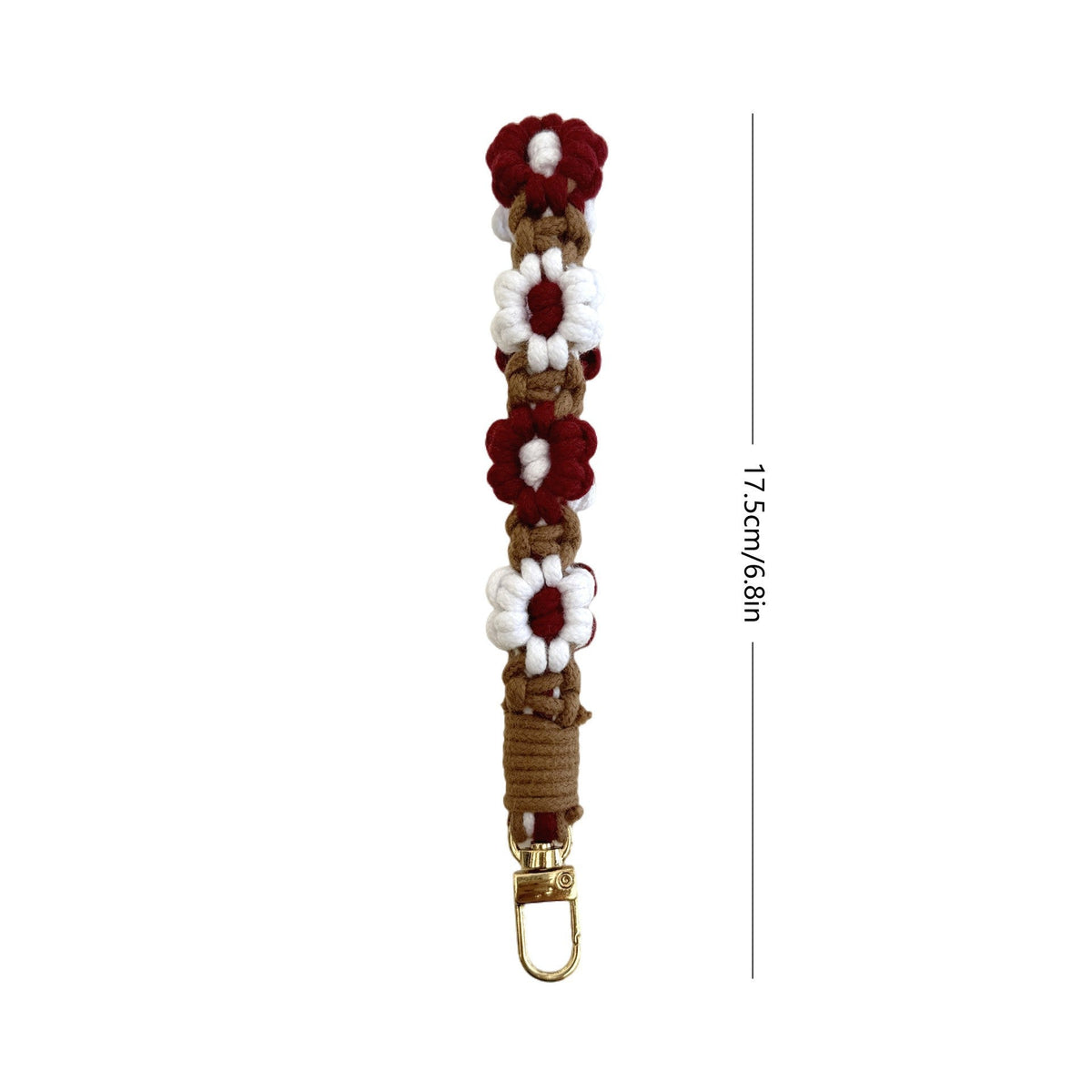 Floral Macrame Keychain Holder Red | High & Bury