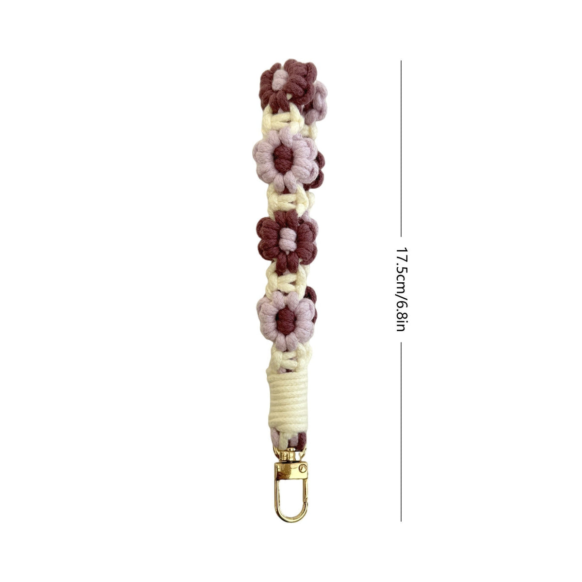 Floral Macrame Keychain Holder Red | High & Bury