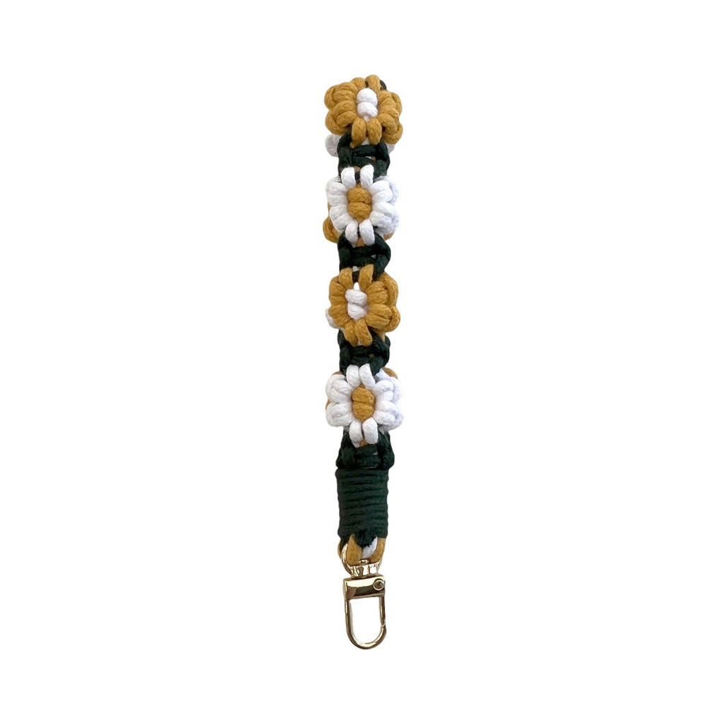 Floral Macrame Keychain Holder Red | High & Bury