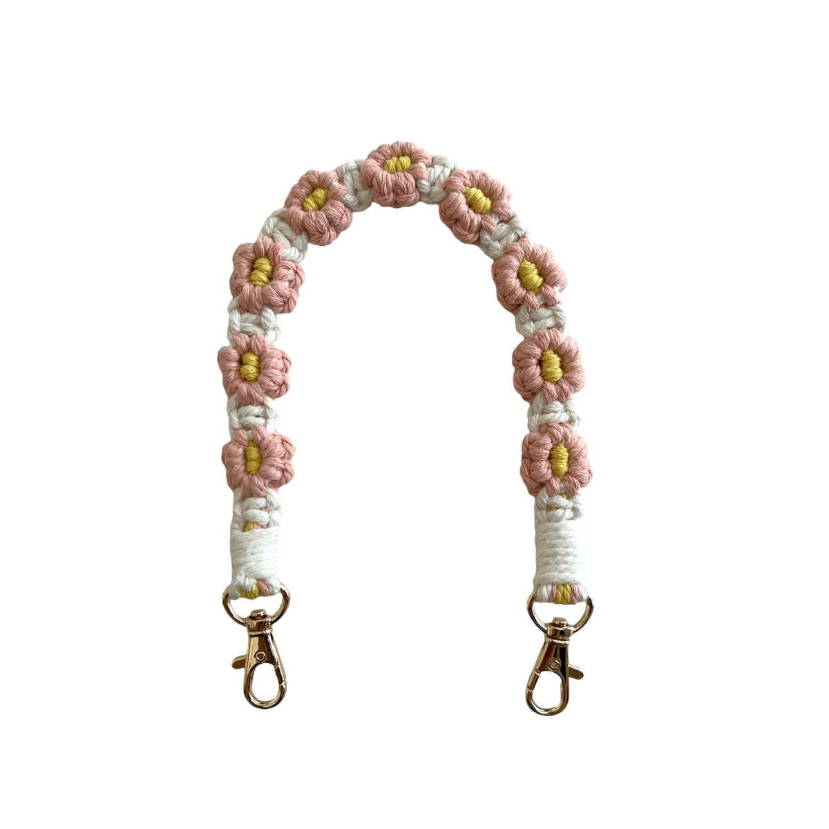 Floral Macrame Keychain Strap | High & Bury