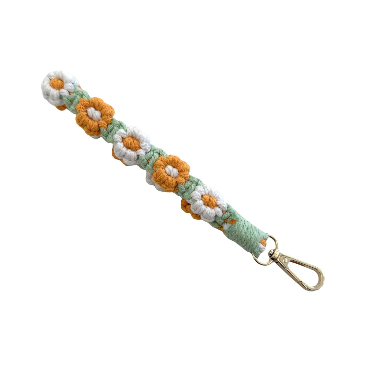Floral Macrame Keychain Strap Red | High & Bury