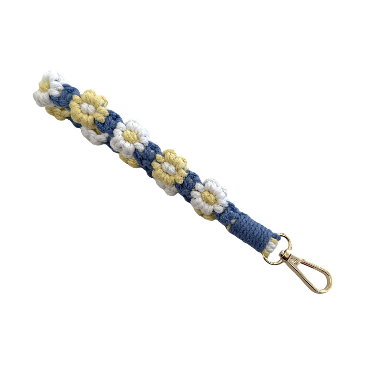 Floral Macrame Keychain Strap Red | High & Bury