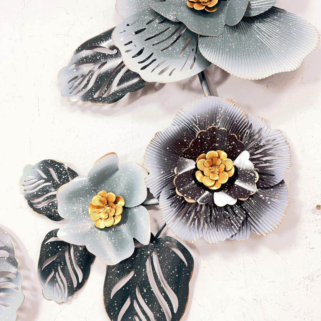 Floral Metal Wall Art Sculpture Cement 37 | High & Bury