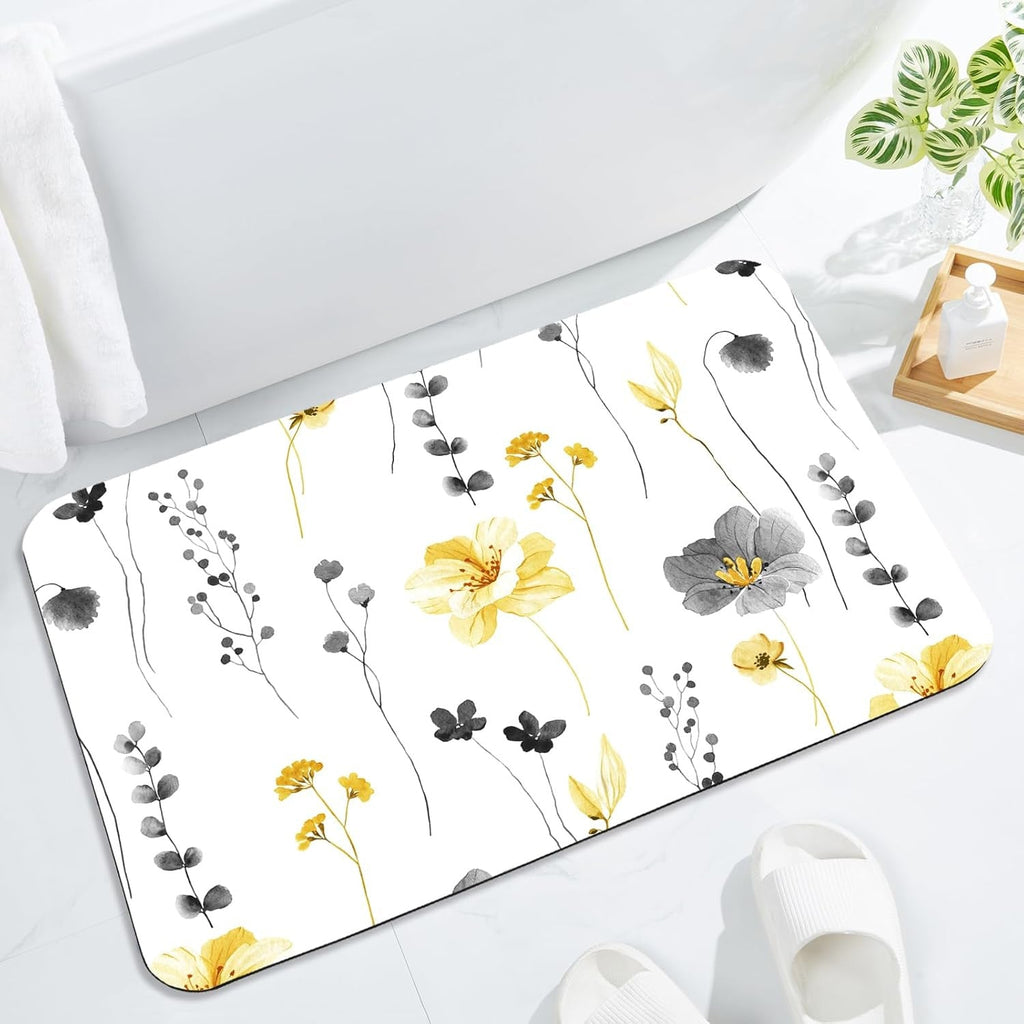 Floral Pattern Bath Mat | High & Bury