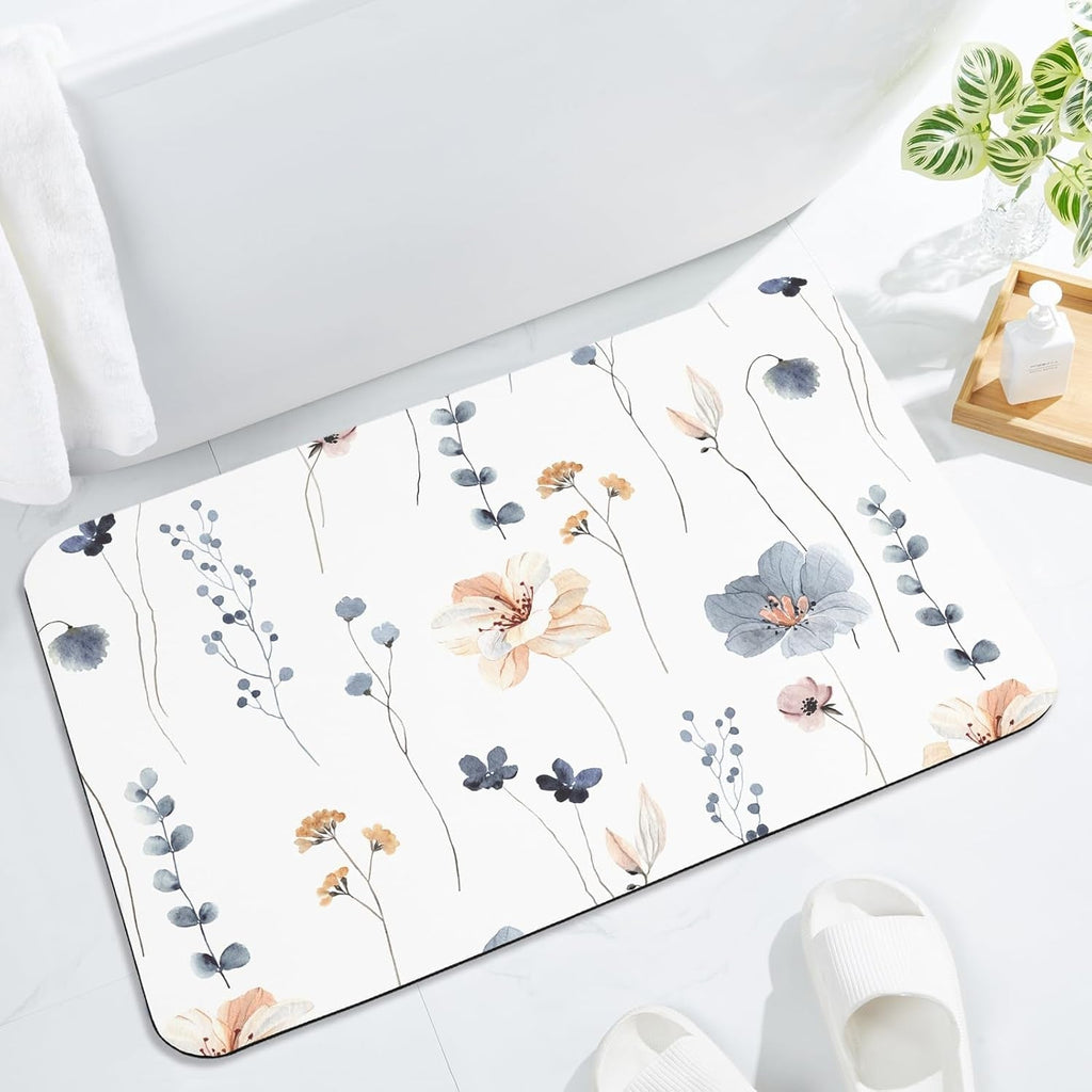 Floral Pattern Bath Mat | High & Bury
