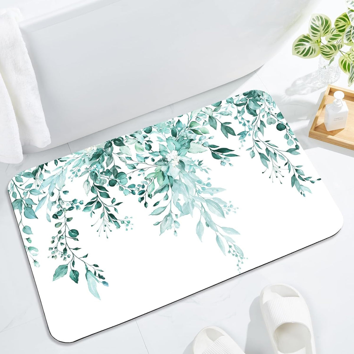 Floral Pattern Bath Mat | High & Bury
